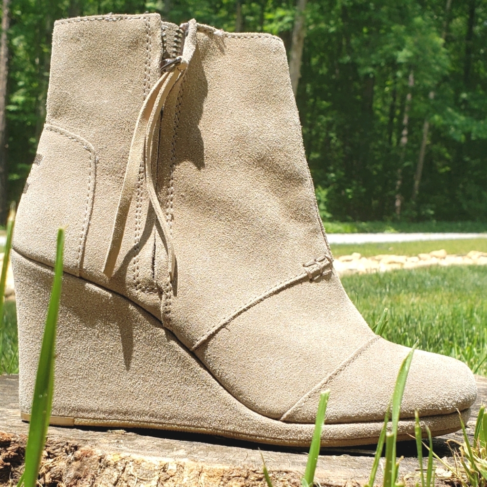 Toms Tan Leather Ankle Boots 7.5